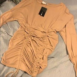 Fashion Nova : Ruched Long Sleeve Dress